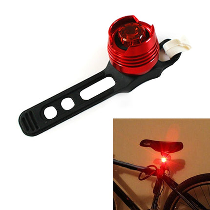 Aluminum Bicycle Cycling Front Rear Tail Helmet Red White LED Flash Lights Safety Warning Lamp Cycling Caution Light Waterproof(Red Light Red Case )-garmade.com