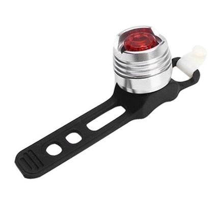 Aluminum Bicycle Cycling Front Rear Tail Helmet Red White LED Flash Lights Safety Warning Lamp Cycling Caution Light Waterproof(Red Light White Case )-garmade.com