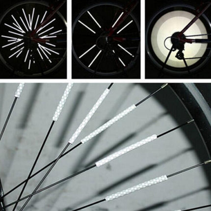 2 Bags Bicycle Mountain Bike Riding Wheel Rim Spoke Mount Clip Tube Warning Light Strip Outdoor Reflector(Yellow)-garmade.com
