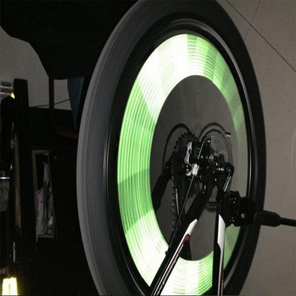 2 Bags Bicycle Mountain Bike Riding Wheel Rim Spoke Mount Clip Tube Warning Light Strip Outdoor Reflector(Green)-garmade.com