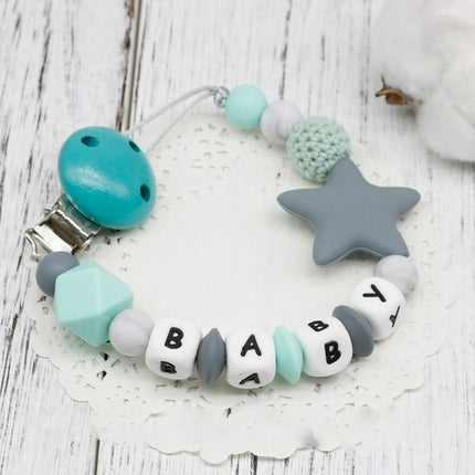 3 PCS DIY Silicone Baby Pacifier Clip Colorful Pacifier Chain(Blue)-garmade.com