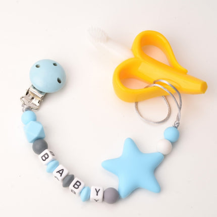 3 PCS DIY Silicone Baby Pacifier Clip Colorful Pacifier Chain(Blue)-garmade.com