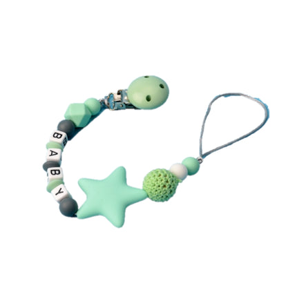 3 PCS DIY Silicone Baby Pacifier Clip Colorful Pacifier Chain(light green)-garmade.com