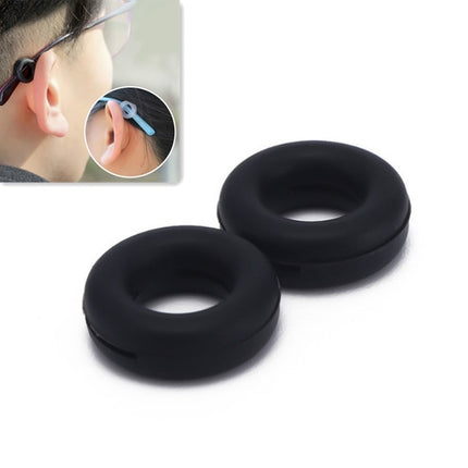 5 Pairs Glasses Ear Hooks Round Anti Slip Silicone Grips Eyeglasses Accessories(Black)-garmade.com