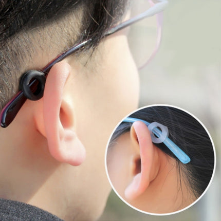 5 Pairs Glasses Ear Hooks Round Anti Slip Silicone Grips Eyeglasses Accessories(Black)-garmade.com