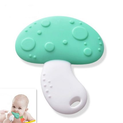 Baby Silicone Teether Children Teeth Molars Baby Products(Green Mushroom)-garmade.com