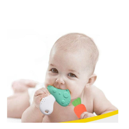 Baby Silicone Teether Children Teeth Molars Baby Products(Green Mushroom)-garmade.com