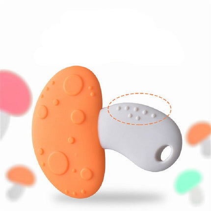 Baby Silicone Teether Children Teeth Molars Baby Products(Orange Mushroom)-garmade.com