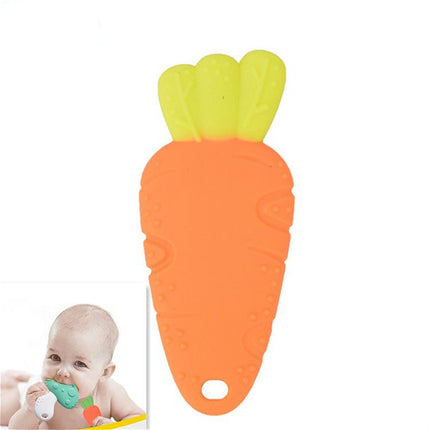 Baby Silicone Teether Children Teeth Molars Baby Products(Orange Carrot)-garmade.com