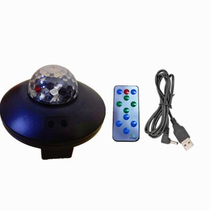 LED Water Wave Laser Starry Sky Projector Light USB Remote Control Bluetooth Voice Control Laser Light Rotating Magic Ball Light(Bluetooth Star Magic Ball Light)-garmade.com