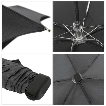 Mini Capsule Pocket Umbrella Windproof Foldable Travel Compact Umbrella(Black)-garmade.com