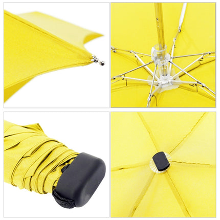 Mini Capsule Pocket Umbrella Windproof Foldable Travel Compact Umbrella(Yellow)-garmade.com