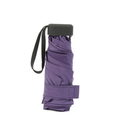 Mini Capsule Pocket Umbrella Windproof Foldable Travel Compact Umbrella(Purple)-garmade.com