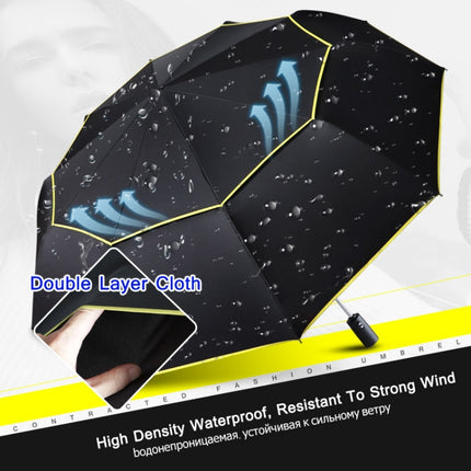 Fully-Automatic Double Rain 3 Folding Wind Resistant Travel Business Big Umbrella(Black)-garmade.com