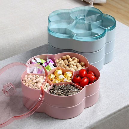 Single Layer Flower-shaped Transparent Wedding Candy Snack Dried Fruit Storage Box(Red)-garmade.com