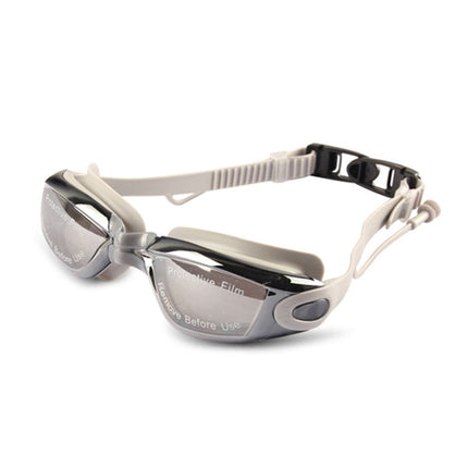 YJ003 Electroplating HD Anti-fog Swimming Glasses Waterproof Diving Equipment for Man and Women(Gray)-garmade.com