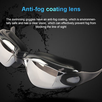 YJ003 Electroplating HD Anti-fog Swimming Glasses Waterproof Diving Equipment for Man and Women(Blue)-garmade.com
