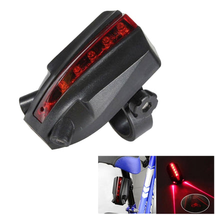 Bicycle Taillights 2 Laser Beams +5 Superbright Red LED Indicators with Safety Warning Bicycle Logo-garmade.com