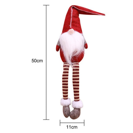 Cute Sitting Faceless Long-legged Elf Doll Christmas Decoration(Red)-garmade.com