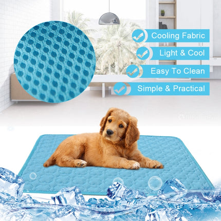 SFB104 Summer Cooling Mats Blanket Ice Pet Dog Cat Bed Mats, Size:102x70cm(Blue)-garmade.com