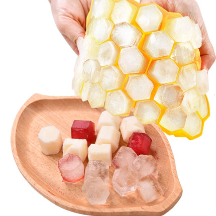2 PCS 37 Grids Ice Cubes Honeycomb Ice Cream Maker Form DIY Mould Popsicle Molds Yogurt Ice Box Fridge Treats Freezer(Yellow)-garmade.com