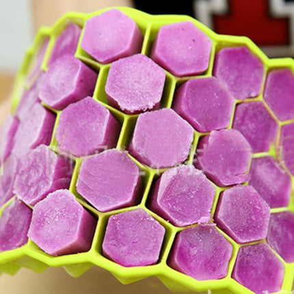 2 PCS 37 Grids Ice Cubes Honeycomb Ice Cream Maker Form DIY Mould Popsicle Molds Yogurt Ice Box Fridge Treats Freezer(Purple)-garmade.com