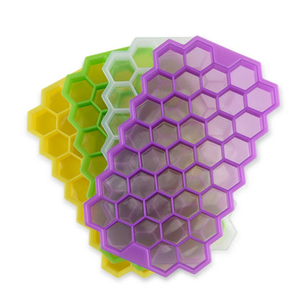 2 PCS 37 Grids Ice Cubes Honeycomb Ice Cream Maker Form DIY Mould Popsicle Molds Yogurt Ice Box Fridge Treats Freezer(Purple)-garmade.com