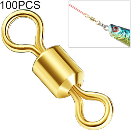 100 PCS Fishing Tackle Supplies Zimu Swivel Gold-plated Swivel Fishing Accessories, Specification: Length 1.1cm(Gold)-garmade.com