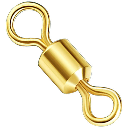 100 PCS Fishing Tackle Supplies Zimu Swivel Gold-plated Swivel Fishing Accessories, Specification: Length 1.1cm(Gold)-garmade.com