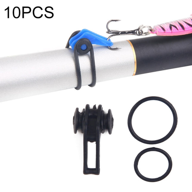 10 PCS/Bag Plastic Fishing Hook Keeper for Fishing Rod Pole Fishing Lures Bait Safety Holder Fishing Tackle(Black)-garmade.com