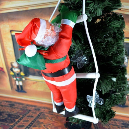 3 PCS Christmas Pendant Ladder Santa Claus Doll Tree New Year Ornaments(25cm 1 person)-garmade.com