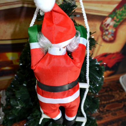 3 PCS Christmas Pendant Ladder Santa Claus Doll Tree New Year Ornaments(25cm 1 person)-garmade.com