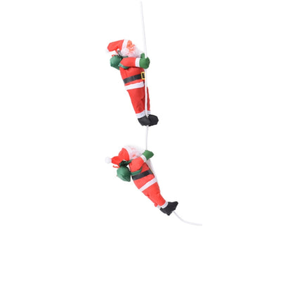3 PCS Christmas Pendant Ladder Santa Claus Doll Tree New Year Ornaments(25cm two person rope)-garmade.com