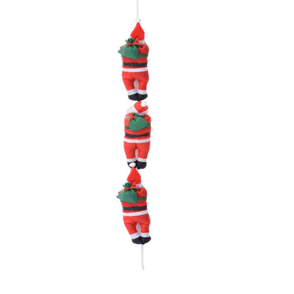 3 PCS Christmas Pendant Ladder Santa Claus Doll Tree New Year Ornaments(25cm three person rope)-garmade.com