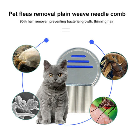 Pet Comb Dog Flea Cleaning Comb Stainless Steel Threaded Needle Comb Removal Beauty Products(Green)-garmade.com