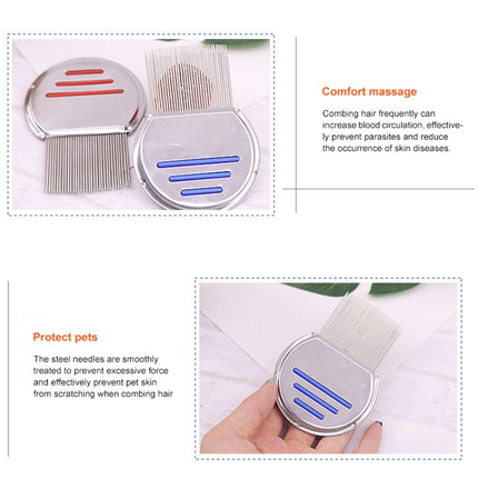 Pet Comb Dog Flea Cleaning Comb Stainless Steel Threaded Needle Comb Removal Beauty Products(Green)-garmade.com