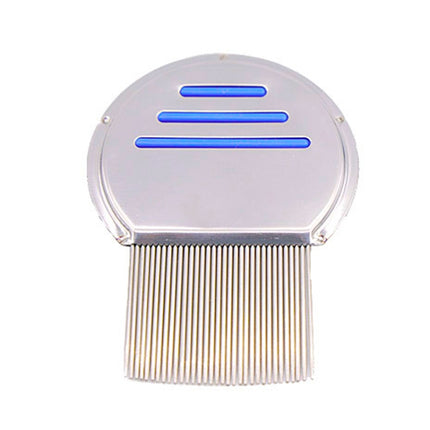 Pet Comb Dog Flea Cleaning Comb Stainless Steel Threaded Needle Comb Removal Beauty Products(Blue)-garmade.com