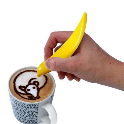 New Electric Latte Art Pen For Coffee Cake Pen For Spice Cake Decorating Pen Coffee Carving Pen Baking Pastry Tools(Yellow)-garmade.com