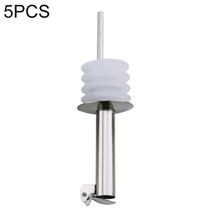 5 PCS Glass Bottle Stopper Stainless Steel Oil Stopper Silicone Stopper White Hat Automatic Cap-garmade.com