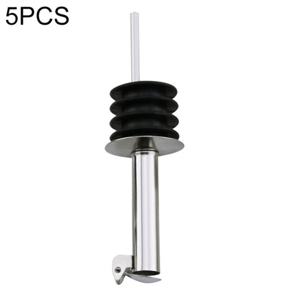 5 PCS Glass Bottle Stopper Stainless Steel Oil Stopper Silicone Stopper Black Hat Automatic Cap-garmade.com