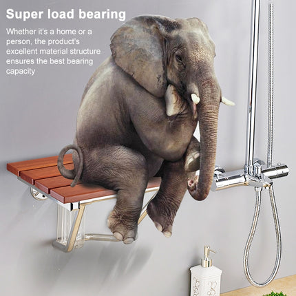 Folding Solid Wood Wall Mounted Relaxation Shower Chair(F Fype)-garmade.com