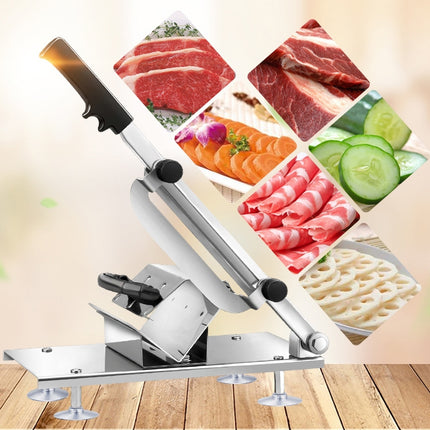 Alloy Stainless Steel Household Manual Thickness Adjustable Meat Vegetables Slicer Meat Slicing Machine(Silver)-garmade.com
