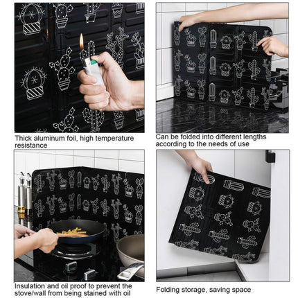 Gas Stove Aluminum Foil Oil Plate Kitchen Splash Guard High Temperature Oil Insulation Board(Black)-garmade.com