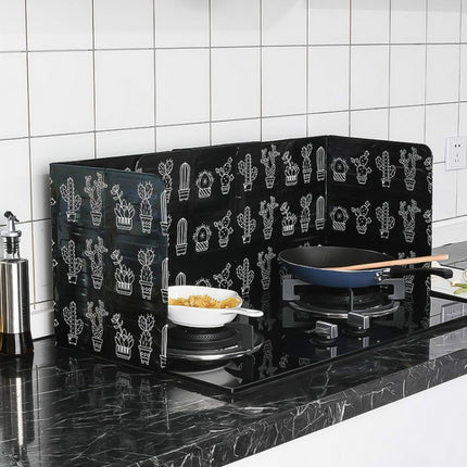 Gas Stove Aluminum Foil Oil Plate Kitchen Splash Guard High Temperature Oil Insulation Board(Black)-garmade.com