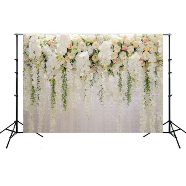 2.1m x 1.5m Flower Wall Simulation Rose Wedding Party Arrangement 3D Photography Background Cloth(H1)-garmade.com