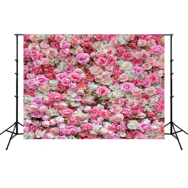 2.1m x 1.5m Flower Wall Simulation Rose Wedding Party Arrangement 3D Photography Background Cloth(H2)-garmade.com