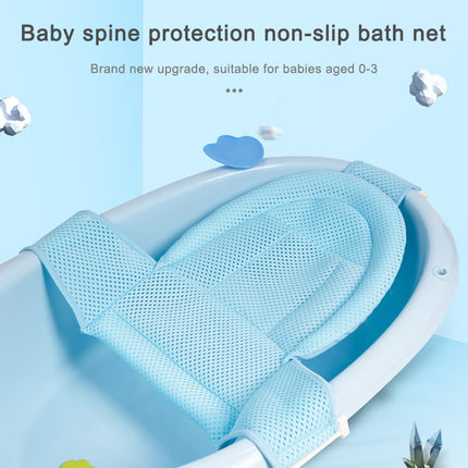 Newborn Bathing Bath Net Non-slip Breathable Bath Mat Sitting and Lying Universal(Blue)-garmade.com