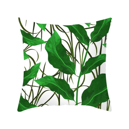 Tropical Plants Pillow Case Polyester Decorative Pillowcases Green Leaves Throw Pillow Cover Square 45CM x45CM(1)-garmade.com