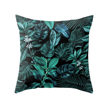 Tropical Plants Pillow Case Polyester Decorative Pillowcases Green Leaves Throw Pillow Cover Square 45CM x45CM(28)-garmade.com