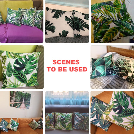 Tropical Plants Pillow Case Polyester Decorative Pillowcases Green Leaves Throw Pillow Cover Square 45CM x45CM(33)-garmade.com